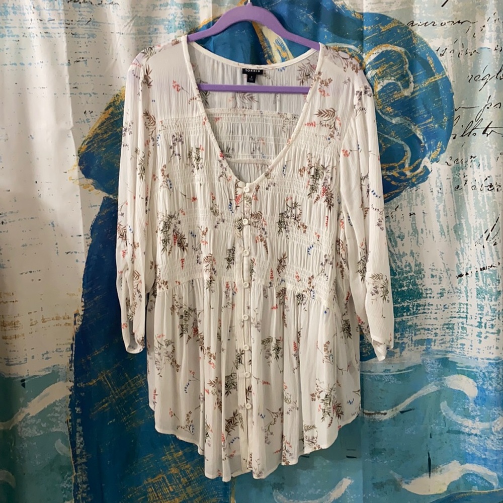 Gauze baby doll top.